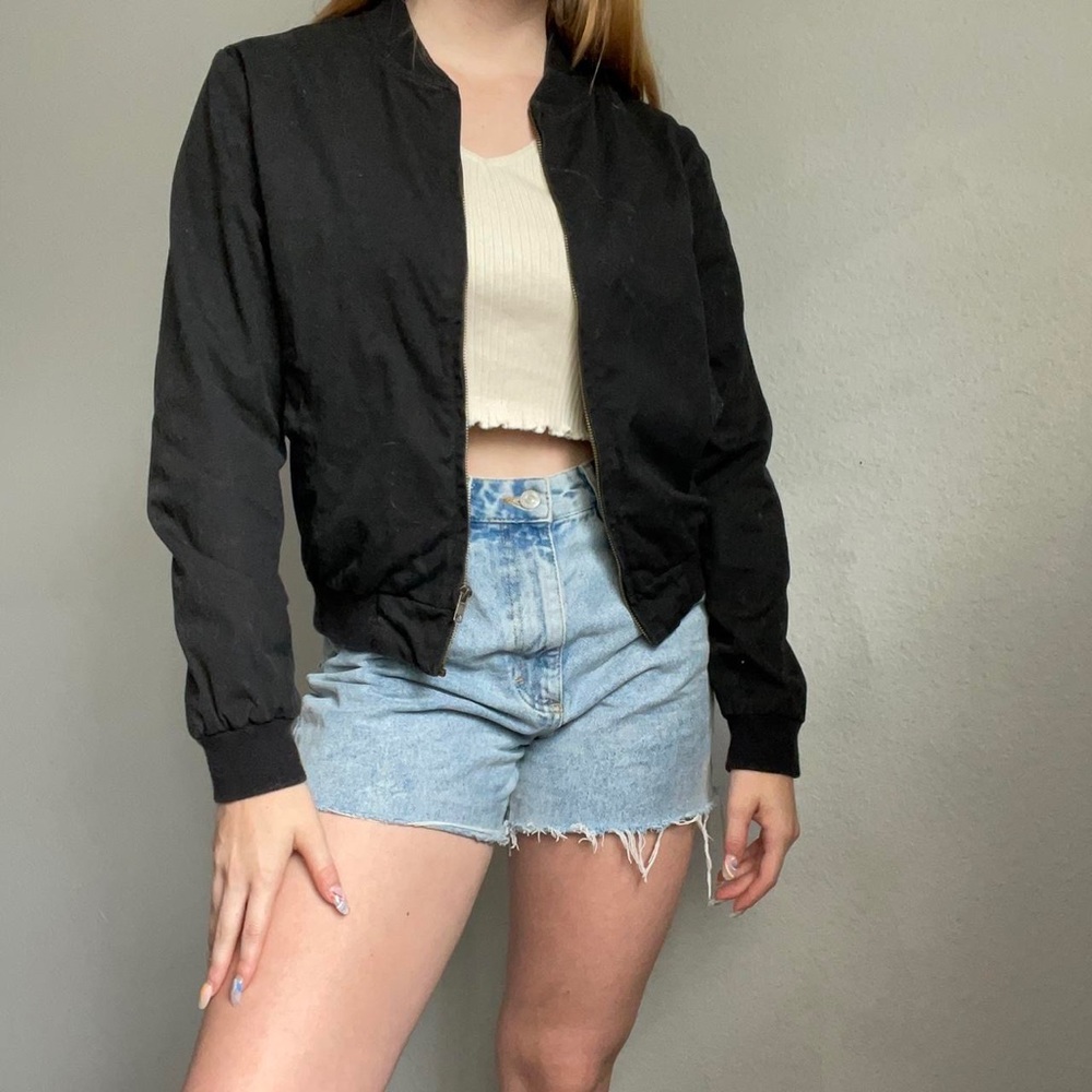 Brandy Melville Black Bomber Jacket